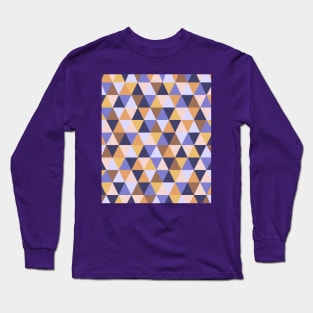 Mustard Yellow, Blue, Purple, Beige Geometric Long Sleeve T-Shirt